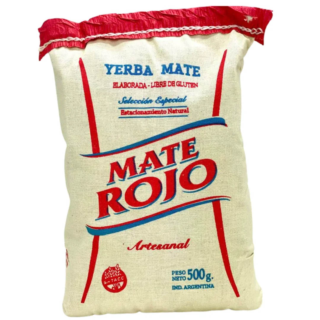 Mate Rojo Especial Lienzo Yerba Maté Tea 500g (24 hónapig érlelt, kiegyensúlyozott, vászonzsákos)