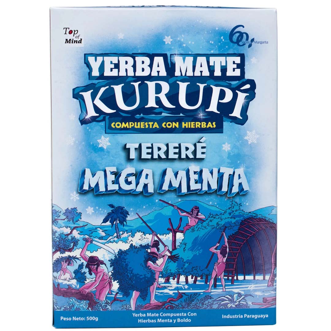 Kurupi Mega Menta Maté Tea 500g (frissítő és extra mentolos, jéghideg tererének) Yerba Maté Teák , yerba maté