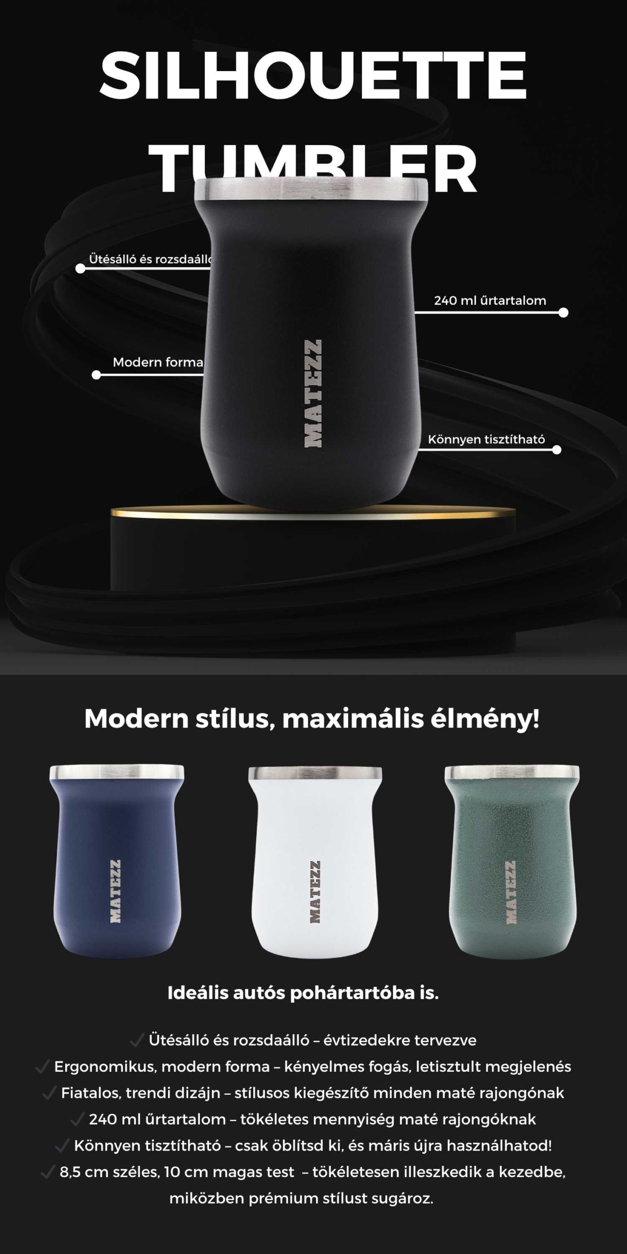 Silhouette Tumbler – Maté Tök – Tengerkék