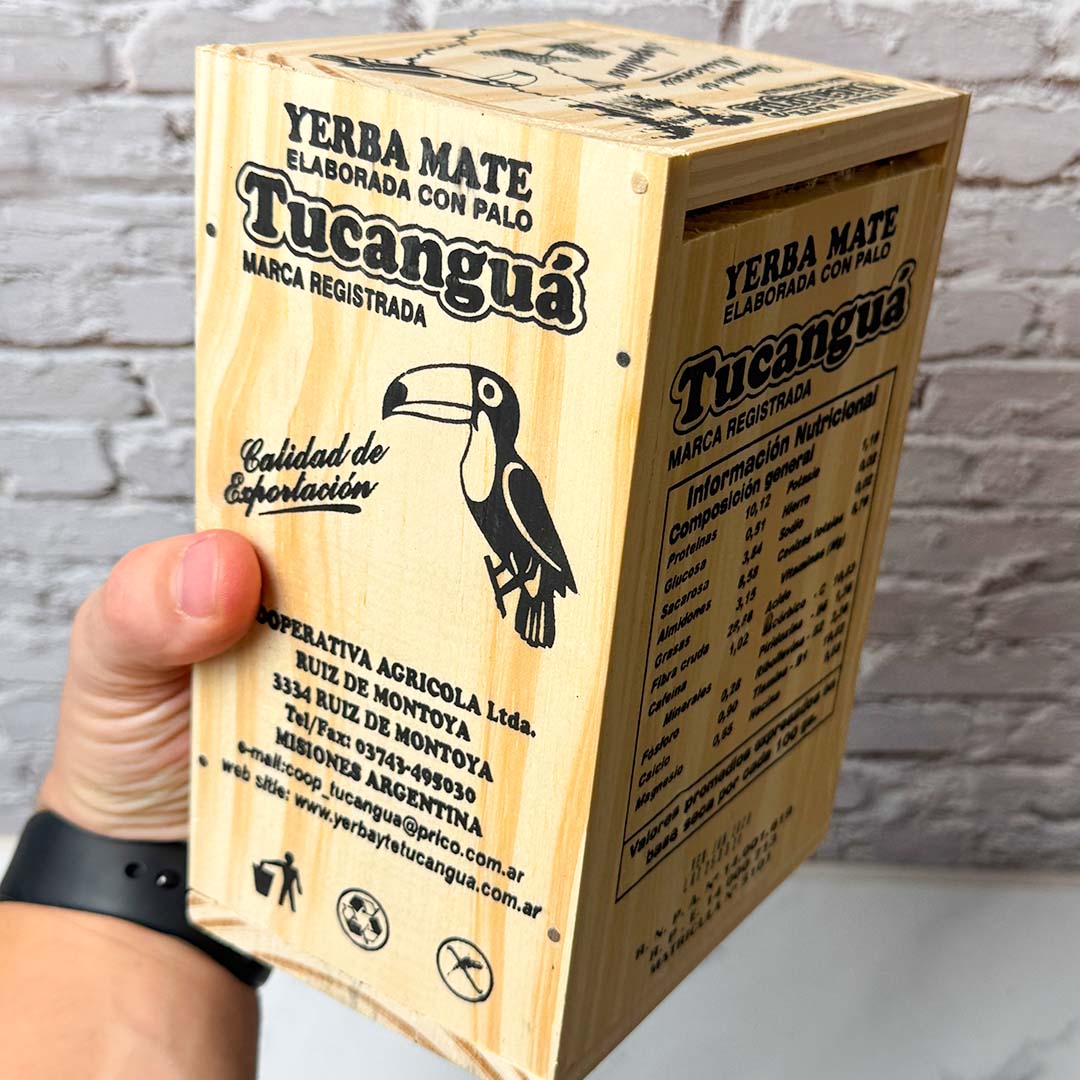 Tucangua Premium En Caja Madera Maté Tea 500g (különleges fa dobozban, prémium natúr argentin) - Image 3