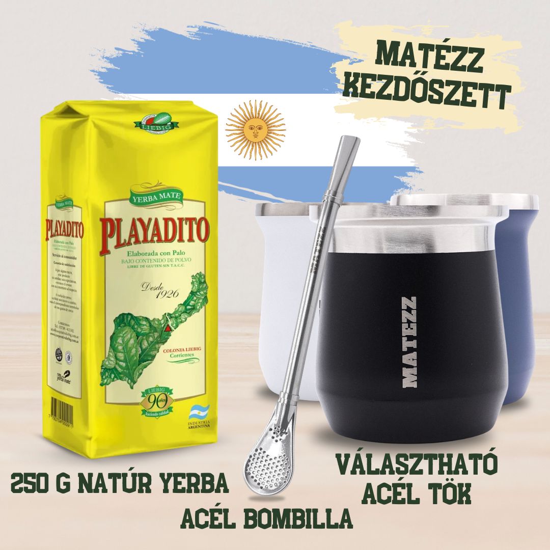 Matézz Kezdőszett - Natúr Argentin Matéval, Acél Tökkel (abszolút kezdőknek)