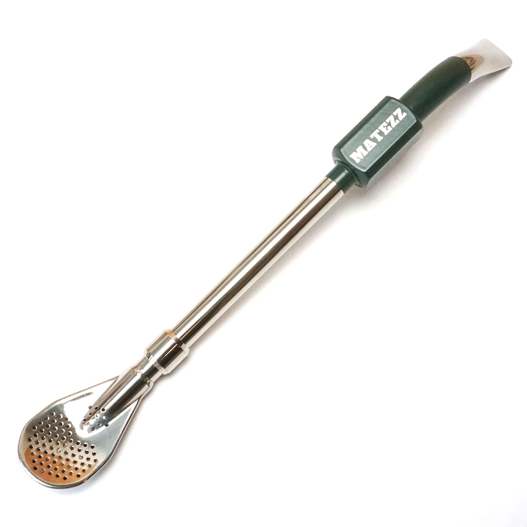Prémium acél bombilla – Zöld (15,5 cm)
