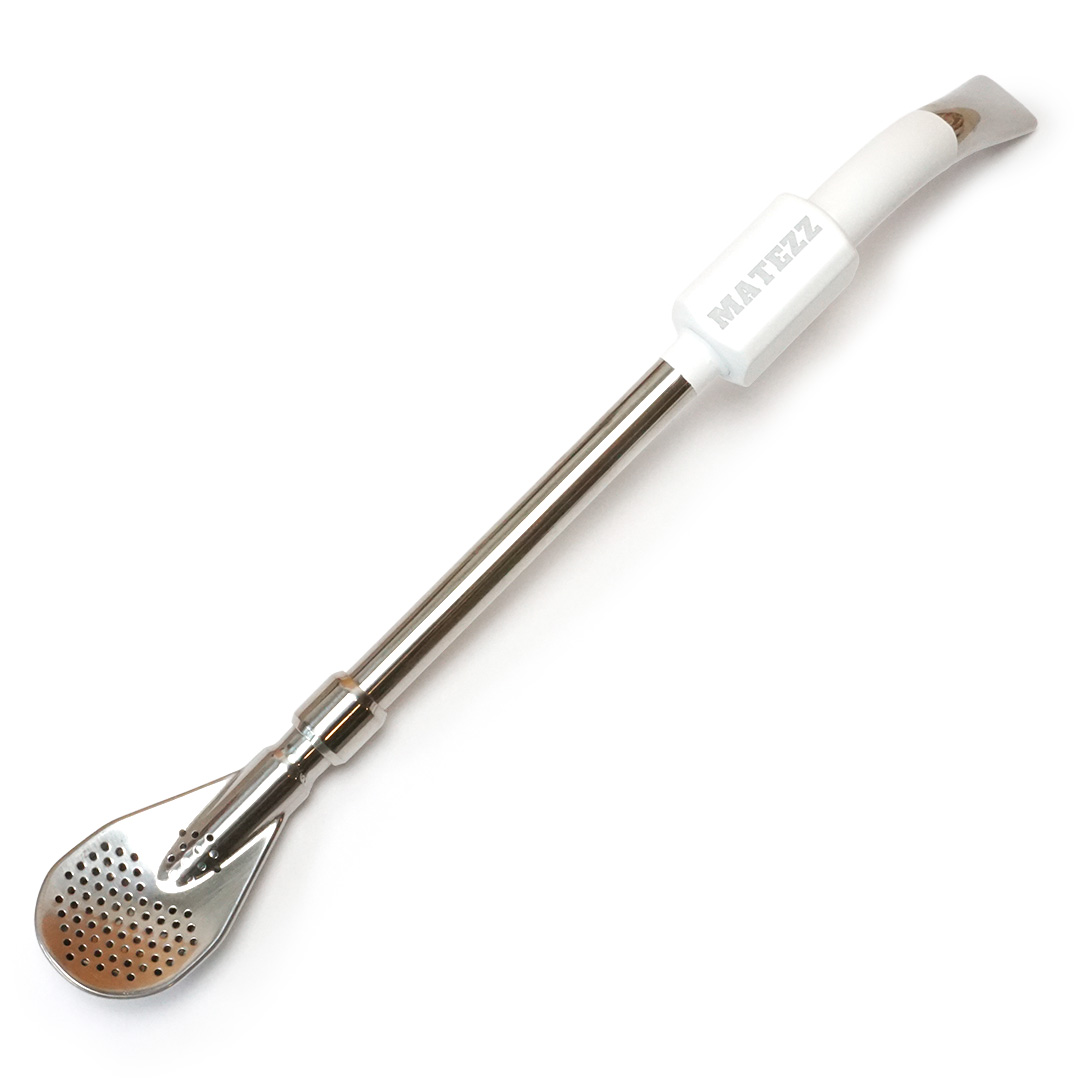 Prémium acél bombilla – Fehér (15,5 cm)
