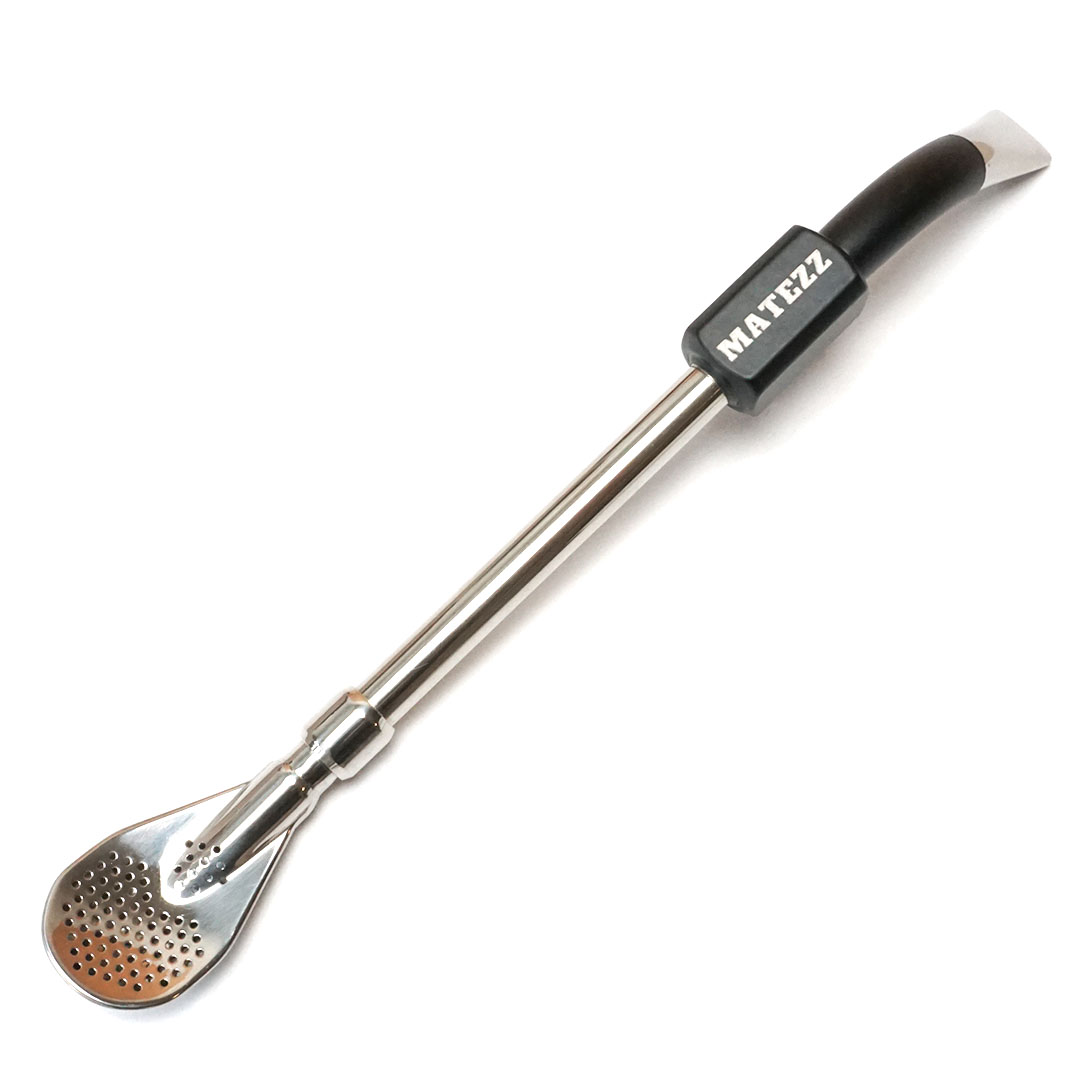 Prémium acél bombilla – Fekete (15,5 cm)
